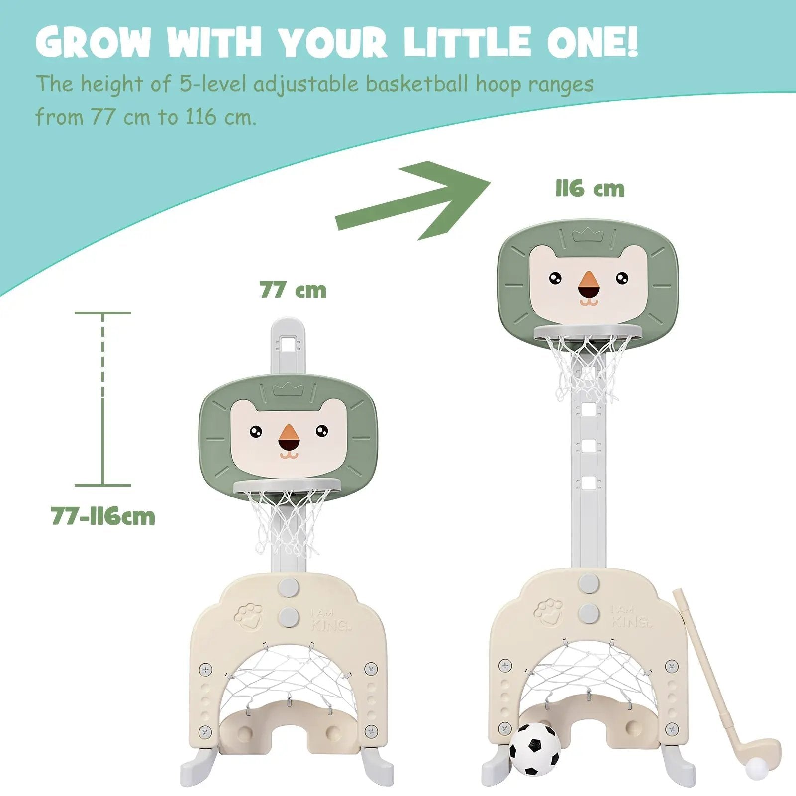 3-in-1 Adjustable Kids Basketball Hoop Sports Set by DirectDeals