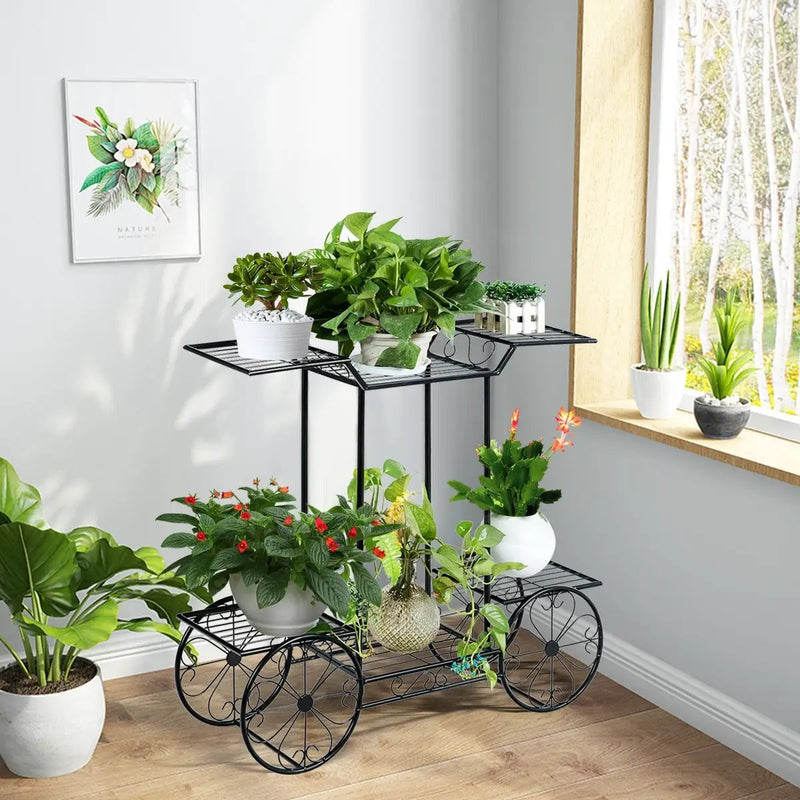 6-Tier Garden Cart Flower Rack Display Decor Pot Plant Holder by DirectDeals