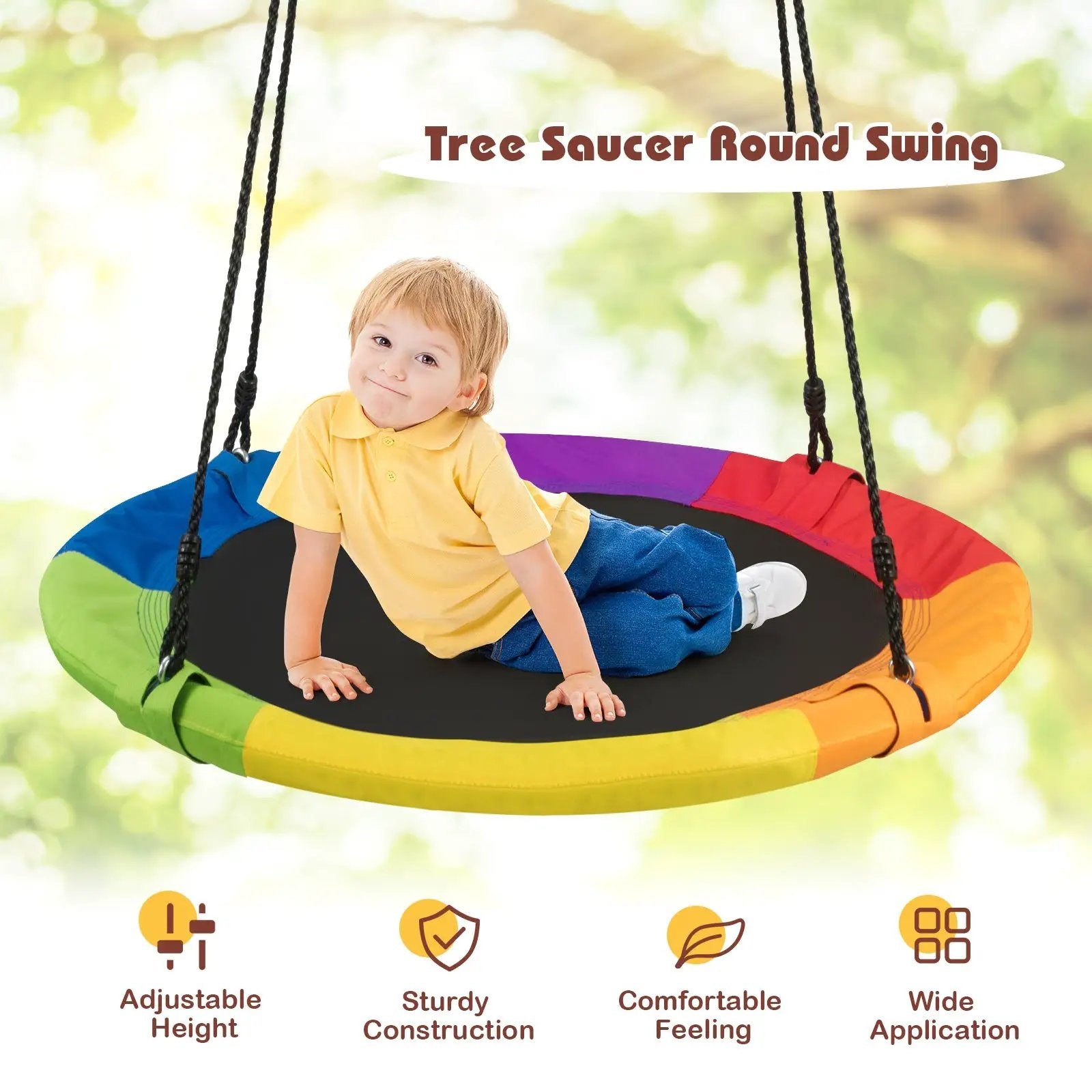 40-Inch Flying Saucer Tree Swing Outdoor Play Set with Easy Installation Process for Kids by DirectDeals