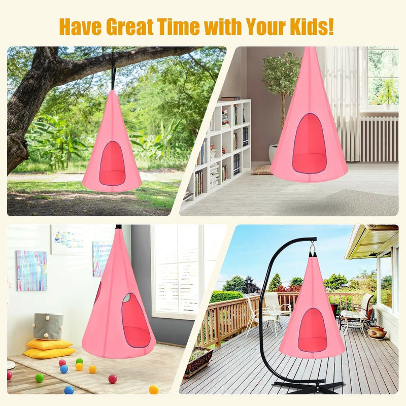 32 Inch Kids Nest Swing Chair Hanging Hammock Seat for Indoor Outdoor by DirectDeals