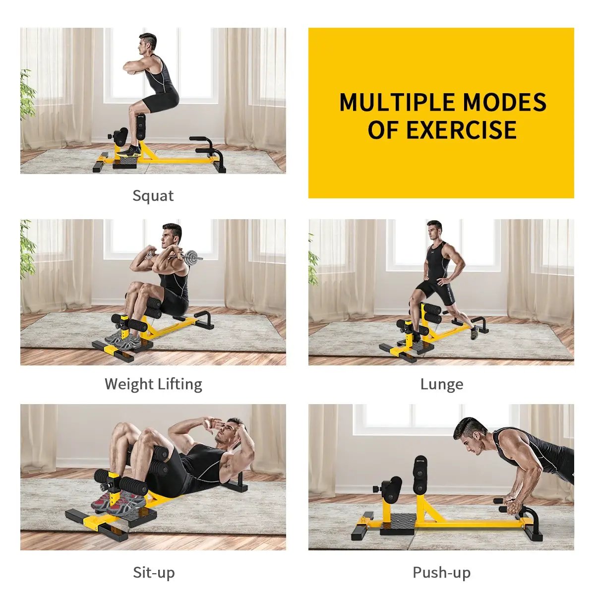 3-in-1 Sissy Squat Ab Workout Home Gym Sit-up Machine by DirectDeals