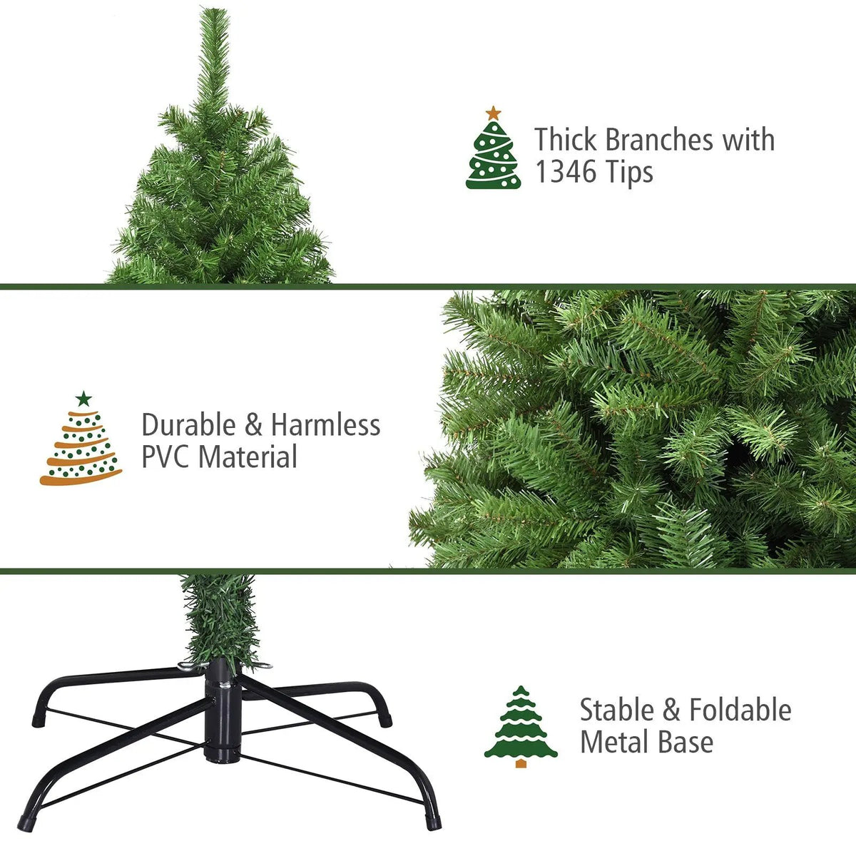 PVC Artificial Christmas Tree Premium Hinged, photo 15 of 24