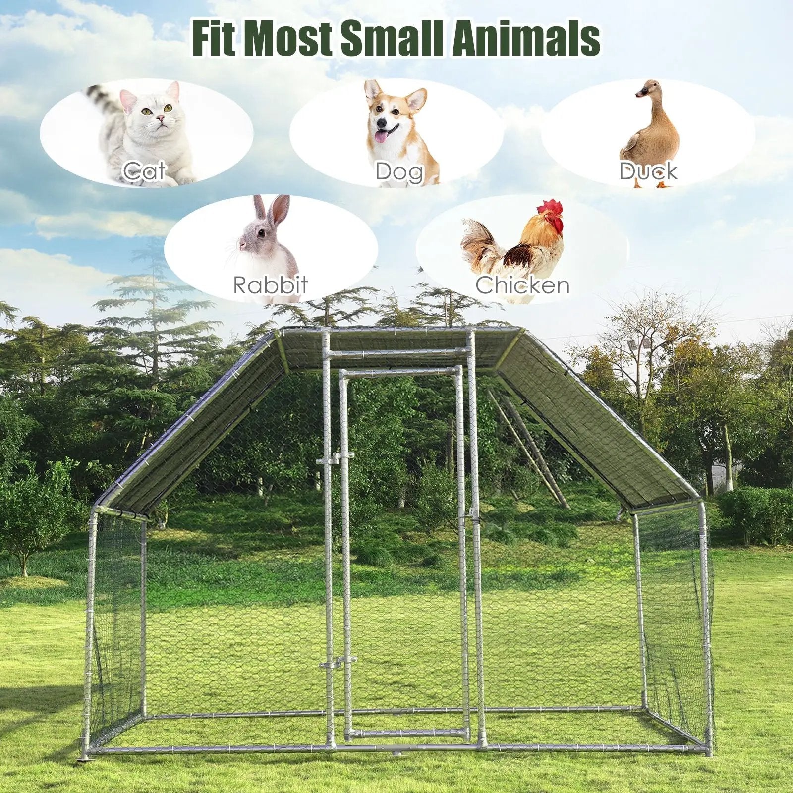 9.5 x 6.5 Feet Large Walk In Chicken Run Cage by DirectDeals
