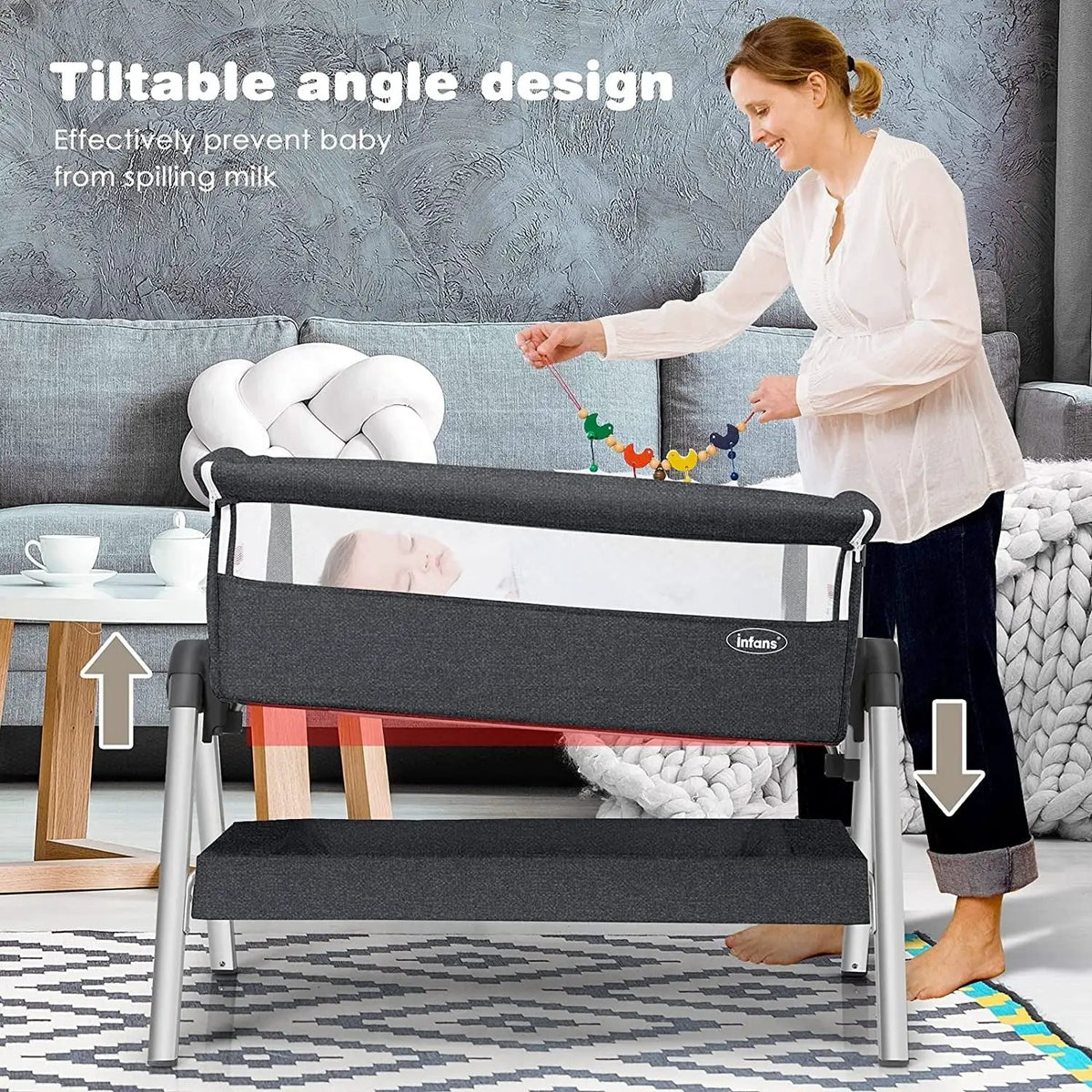 Portable Baby Bedside Sleeper with Adjustable Heights and Angle, photo 6 of 10