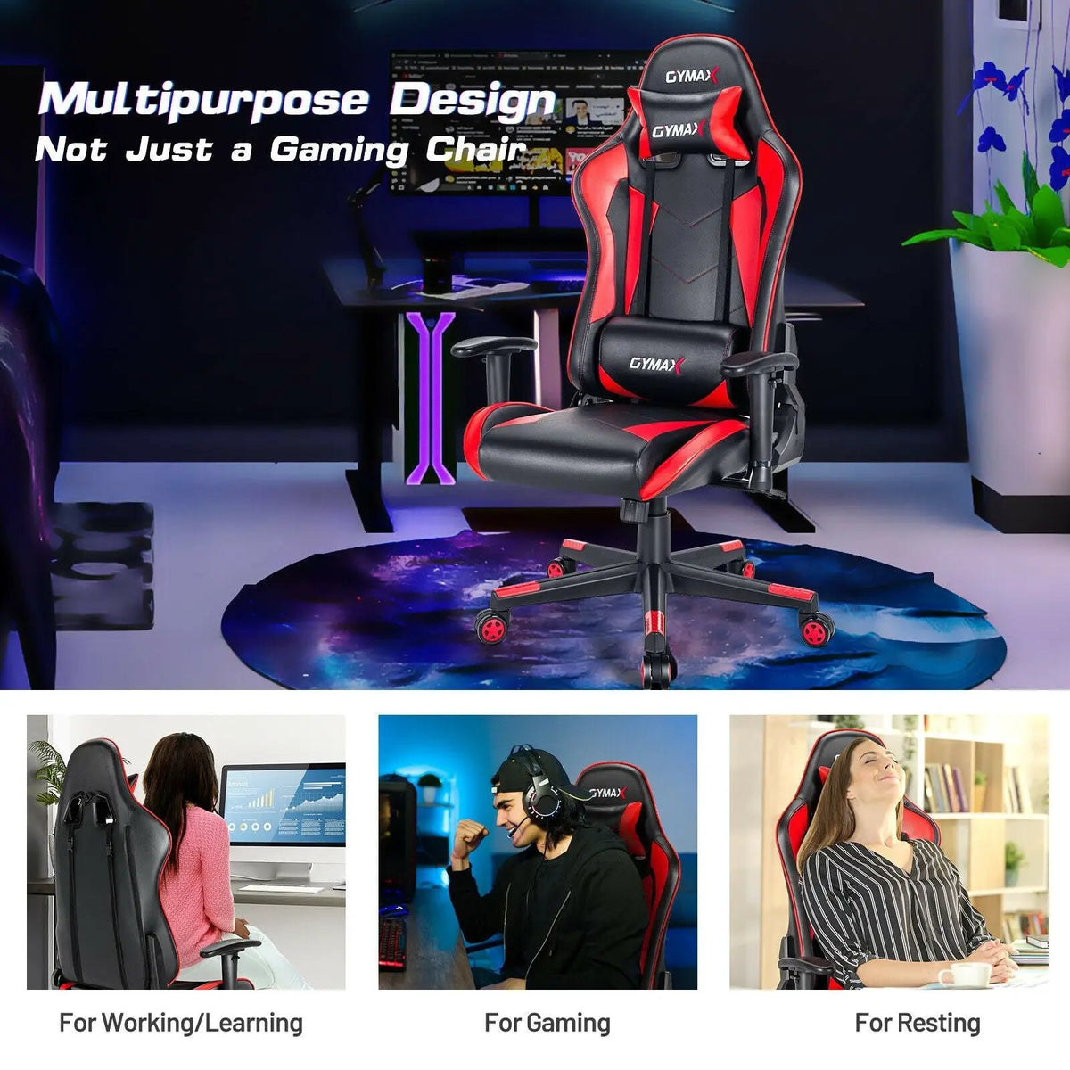 Gaming Chair Adjustable Swivel Racing Style Computer Office Chair, photo 16 of 24
