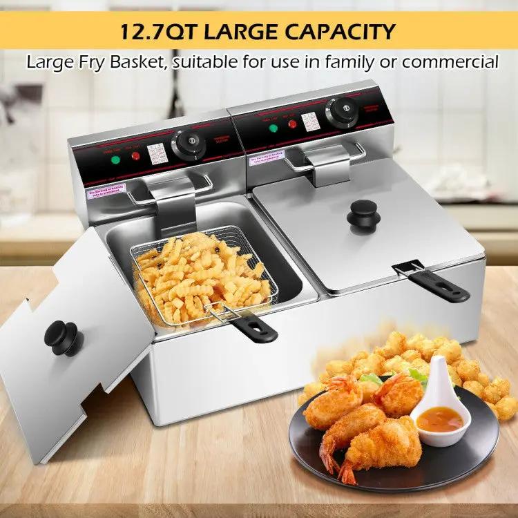 3400W Commercial Electric Fryer Dual Tank by DirectDeals