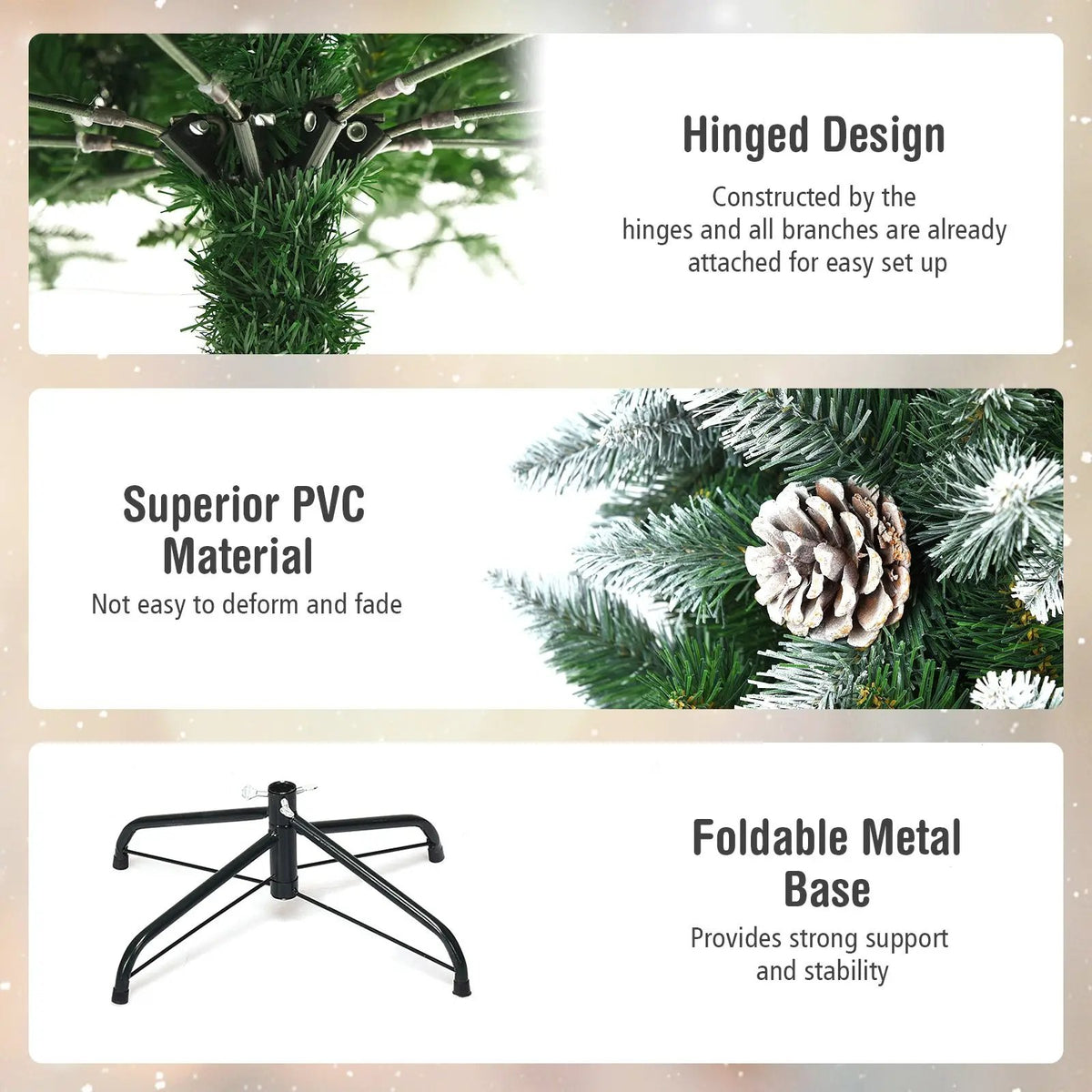 5/6/7.5 Feet Artificial Pencil Christmas Tree with Pine Cones, photo 13 of 24