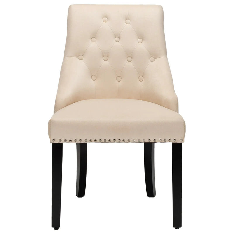 Modern Upholstered Button-Tufted Dining Chair with Naild Trim by DirectDeals