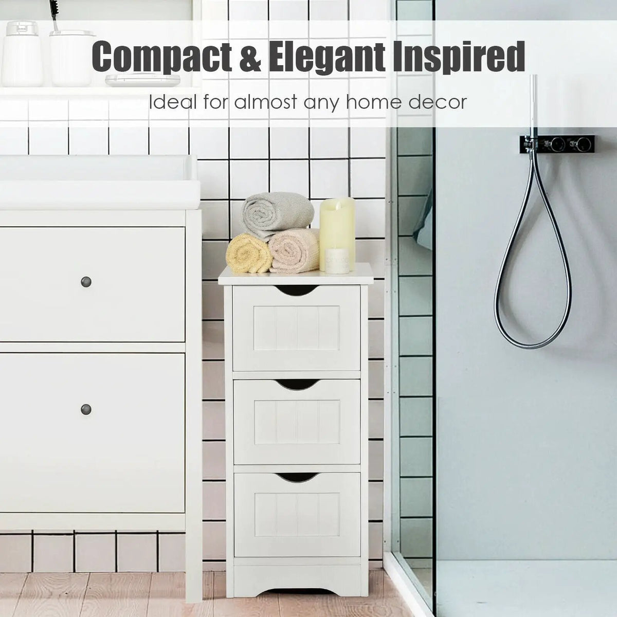 Bathroom Floor Freestanding Storage Organizer with 3 Drawers, photo 31 of 32