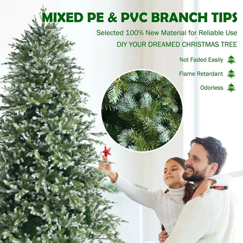 8 Feet Hinged Artificial Christmas Spruce Tree with Mixed PE and PVC Tips by DirectDeals