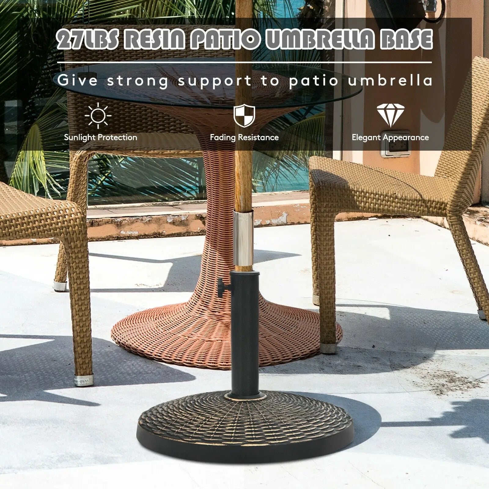 Kids Picnic Table with Stools and Foldable Adjustable Umbrella for Backyard and Patio by DirectDeals