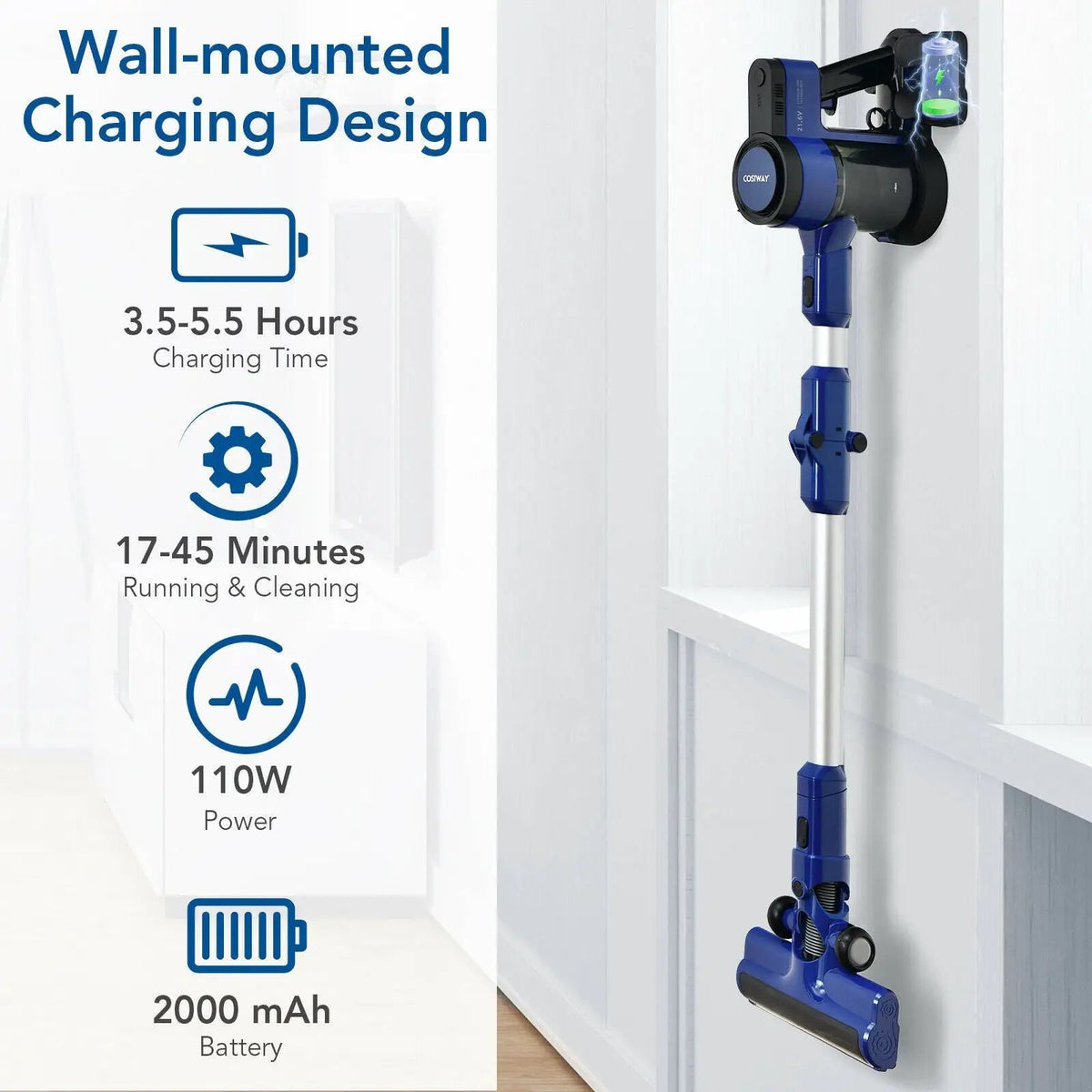 3-in-1 Handheld Cordless Stick Vacuum Cleaner with 6-cell Lithium Battery, photo 13 of 16