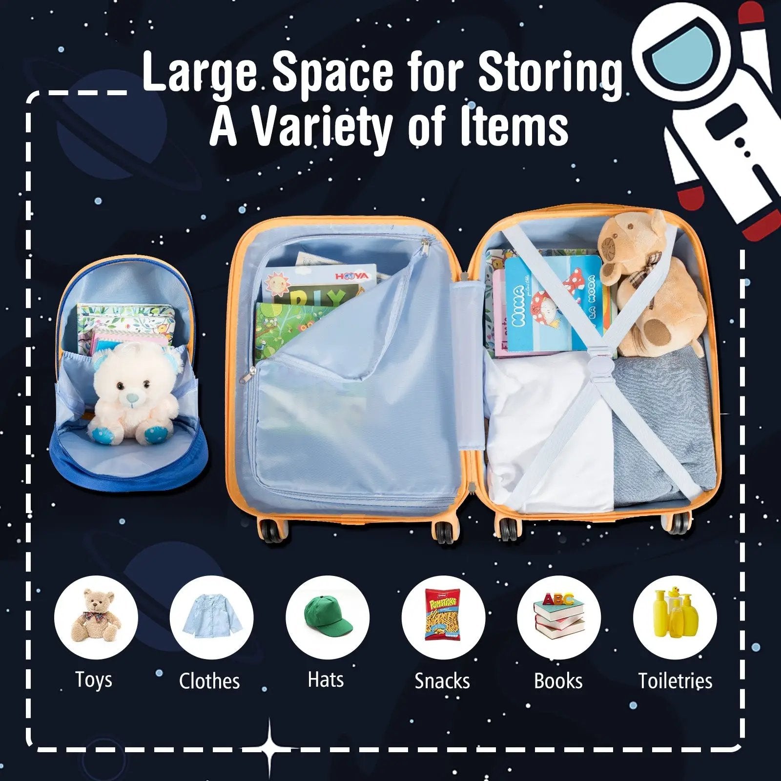 2PC Kids Luggage Set Rolling Suitcase & Backpack-Pink by DirectDeals