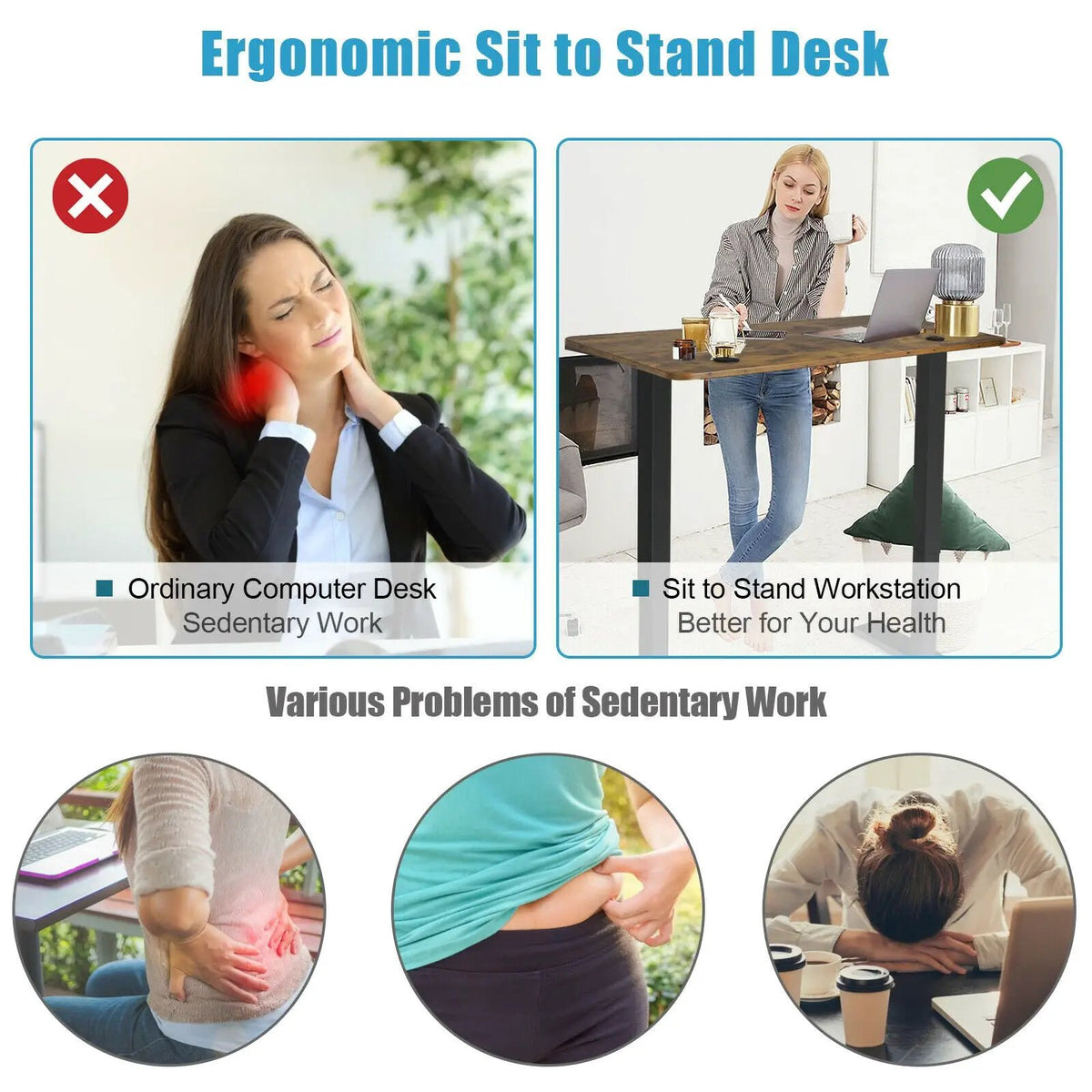 48-inch Electric Height Adjustable Standing Desk with Control Panel, photo 8 of 9
