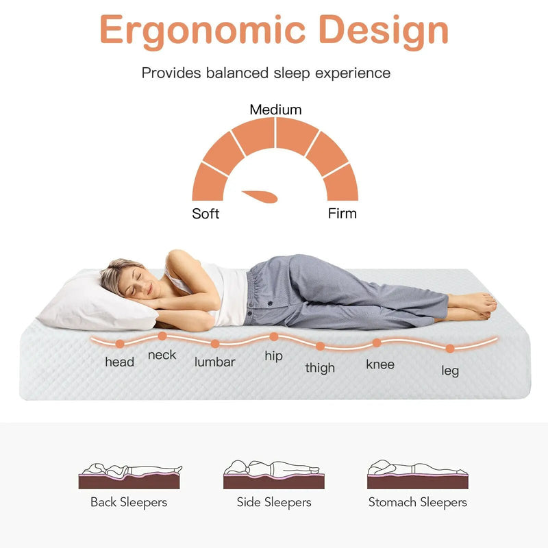 8 Inch Foam Medium Firm Mattress with Jacquard Cover by DirectDeals