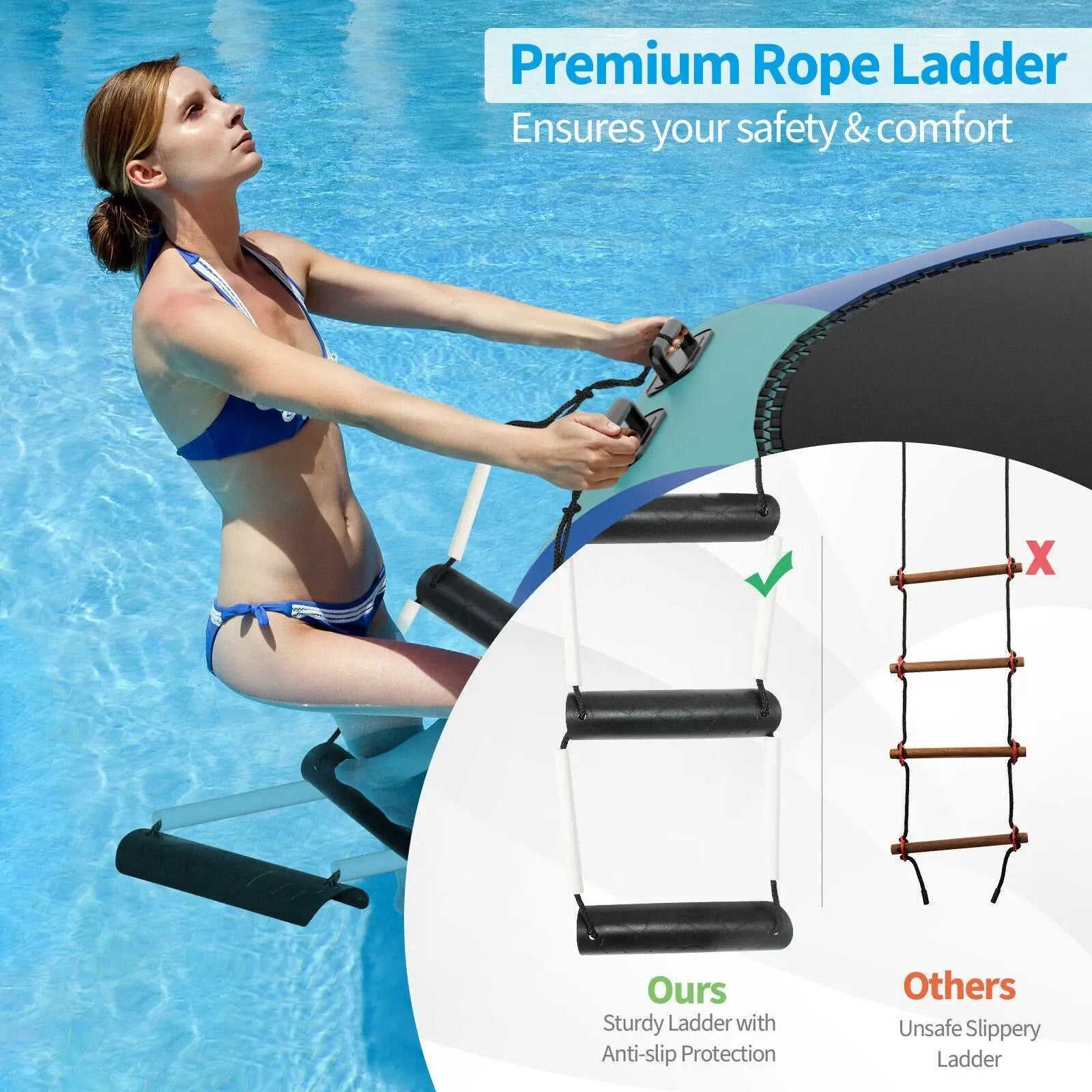 12 Feet Inflatable Splash Padded Water Bouncer Trampoline by DirectDeals