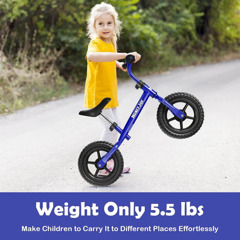 Kids No Pedal Balance Bike with Adjustable Handlebar and Seat-Blue by DirectDeals