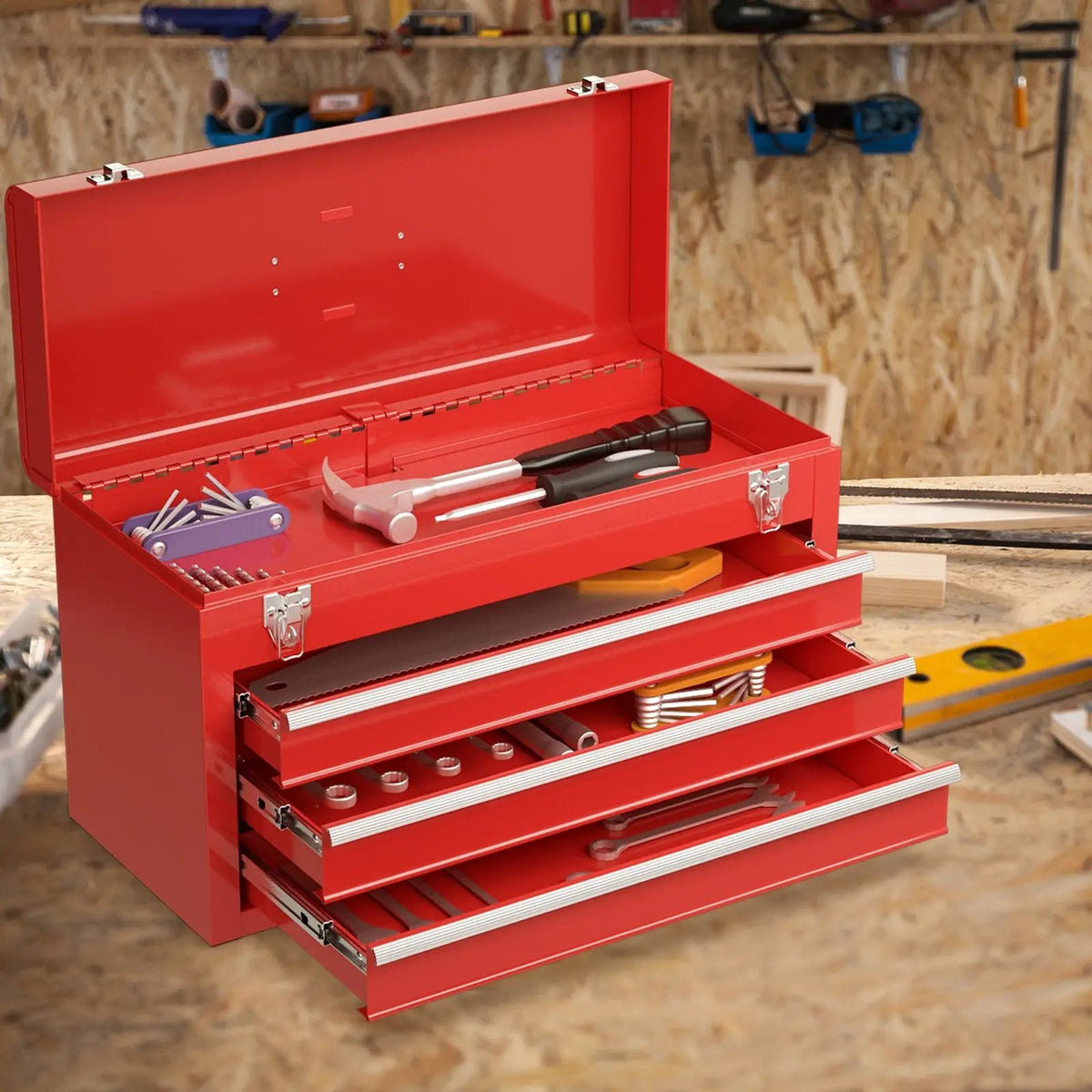 Portable Garage Mechanic Tool Cabinet Box with 3 Drawers, photo 2 of 8