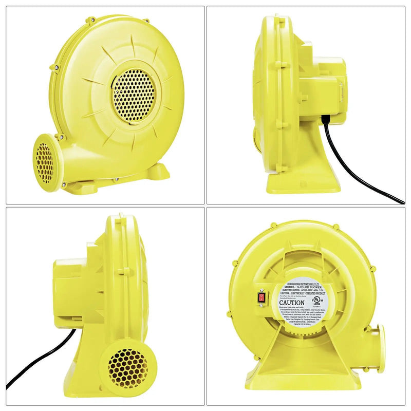 350 Watt 0.5 HP Air Blower Pump Fan for Inflatable Bounce House and Bouncy Castle-Yellow by DirectDeals