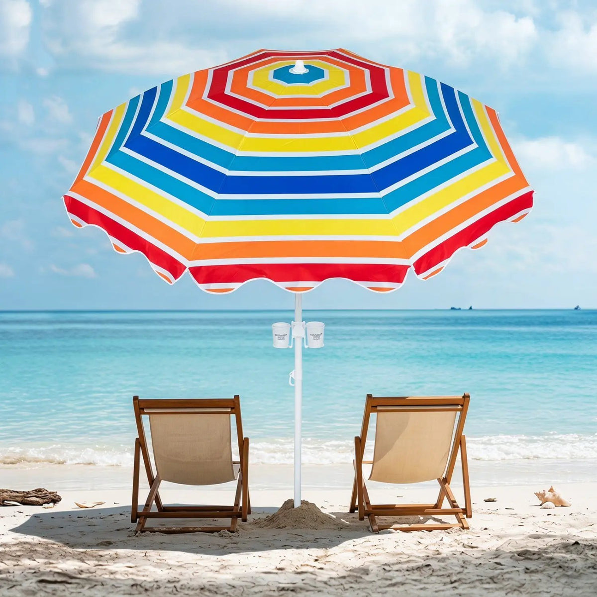 Beach Umbrella 6.5 FT with UPF 50+ Sun Protection & Sand Anchor, photo 18 of 24