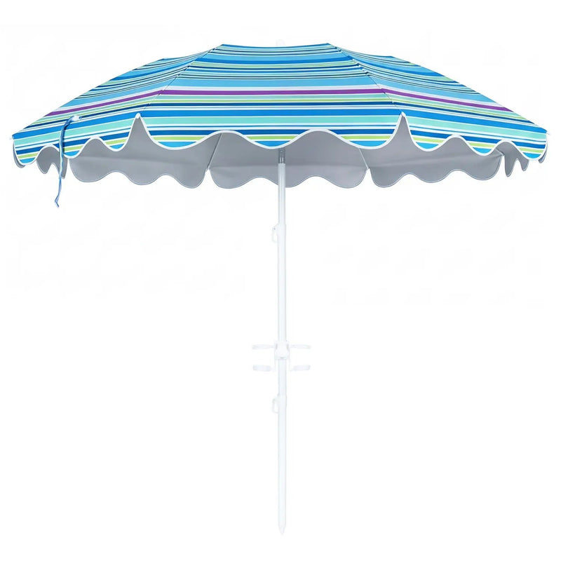 Beach Umbrella 6.5 FT with UPF 50+ Sun Protection & Sand Anchor by DirectDeals