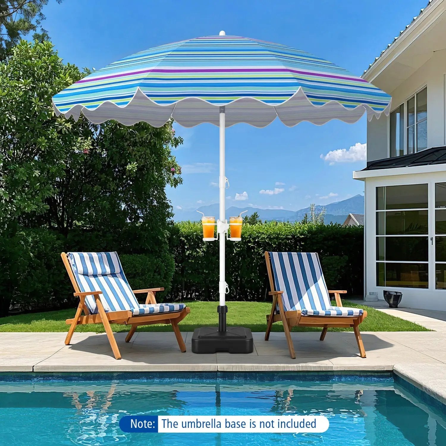 Beach Umbrella 6.5 FT with UPF 50+ and Sand Anchor by DirectDeals