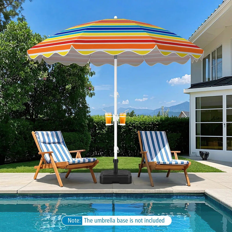 Beach Umbrella 6.5 FT with UPF 50+ and Sand Anchor by DirectDeals