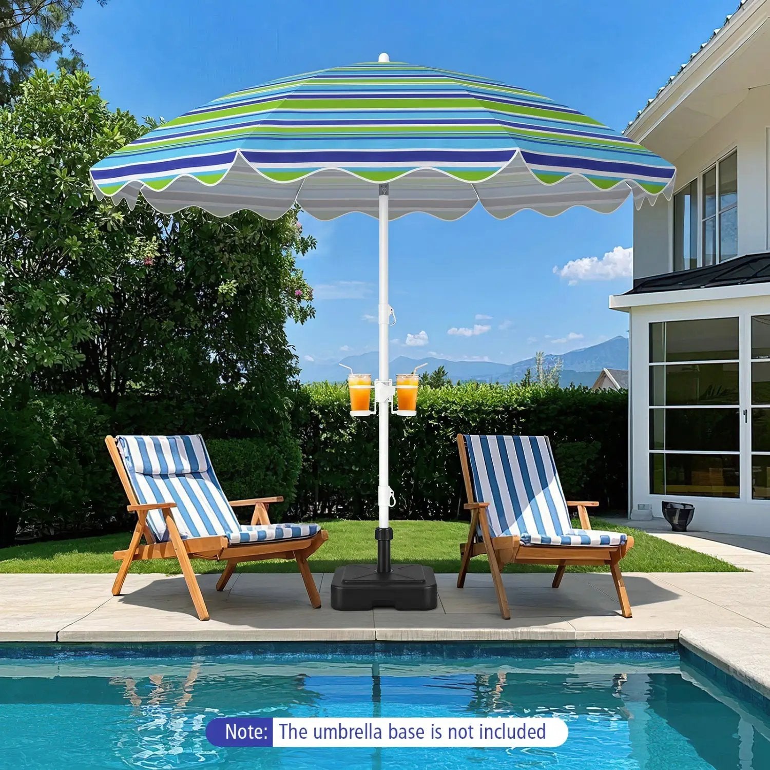 Beach Umbrella 6.5 FT with UPF 50+ and Sand Anchor by DirectDeals