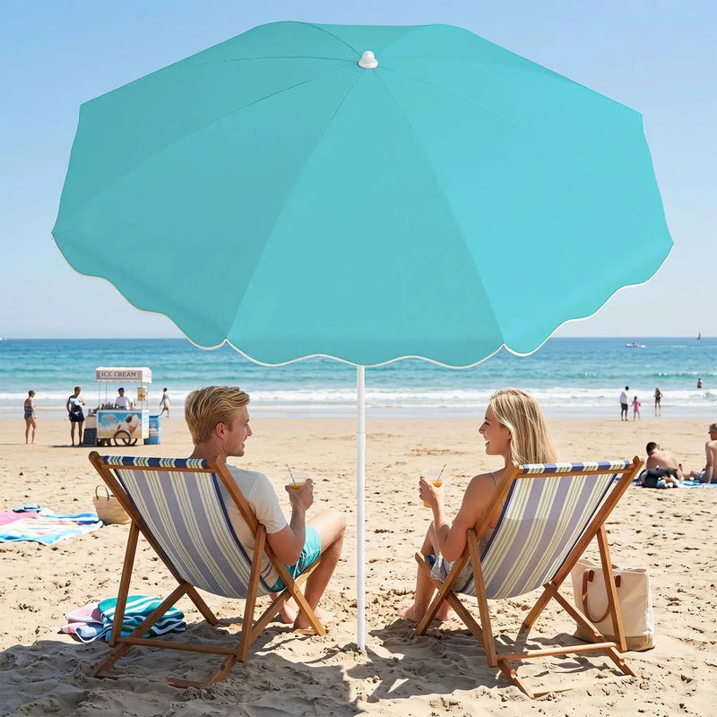 Beach Umbrella 6.5 FT with UPF 50+ and Sand Anchor by DirectDeals
