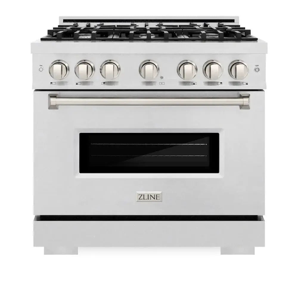 ZLINE 36" Classic Gas Range, Convection Gas Oven DuraSnow® Stainless Steel, CGRS-36 by Farmhouse Kitchen and Bath