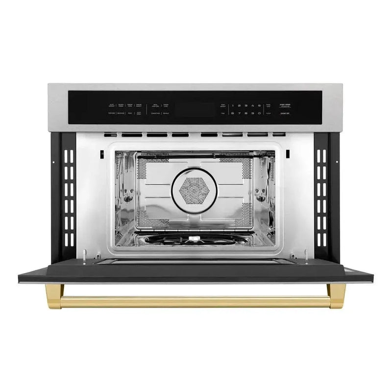 ZLINE 30” Convection Microwave, Stainless Steel, Gold MWOZ-30-SS-G by Farmhouse Kitchen and Bath