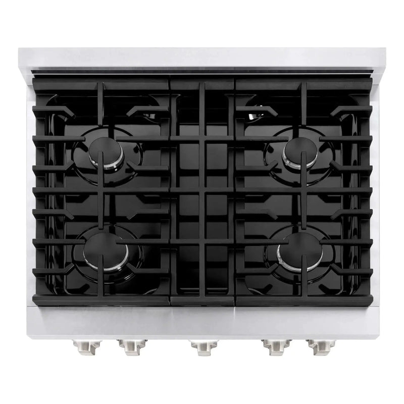 ZLINE 30"Paramount Dual Fuel Range DuraSnow® Black Matte SDRS-BLM-30 by Farmhouse Kitchen and Bath