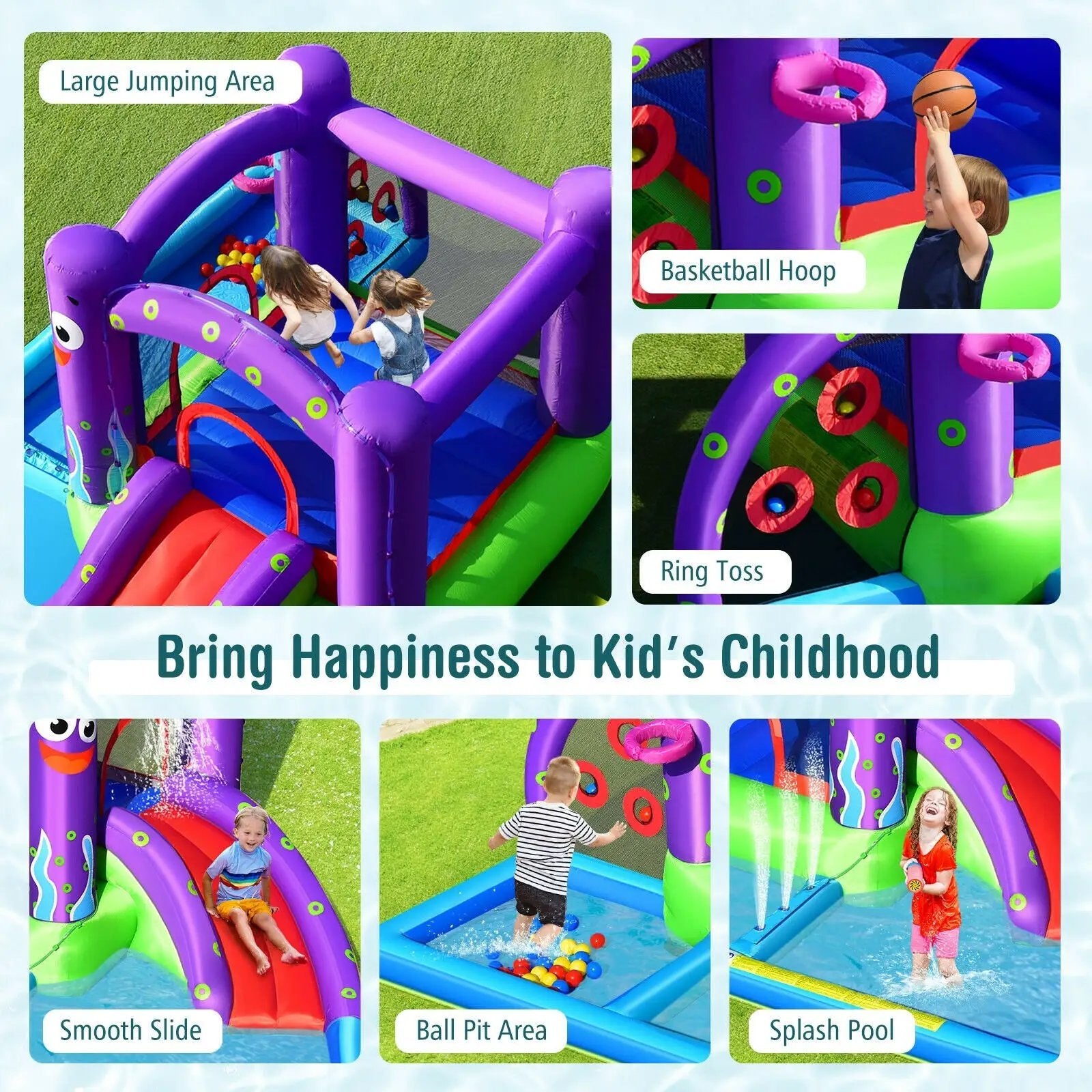Inflatable Water Slide Castle without Blower by DirectDeals