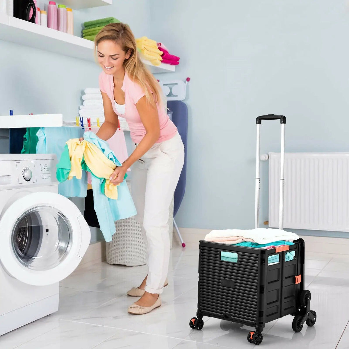 Costway Foldable Utility Cart for Travel and Shopping, photo 11 of 16