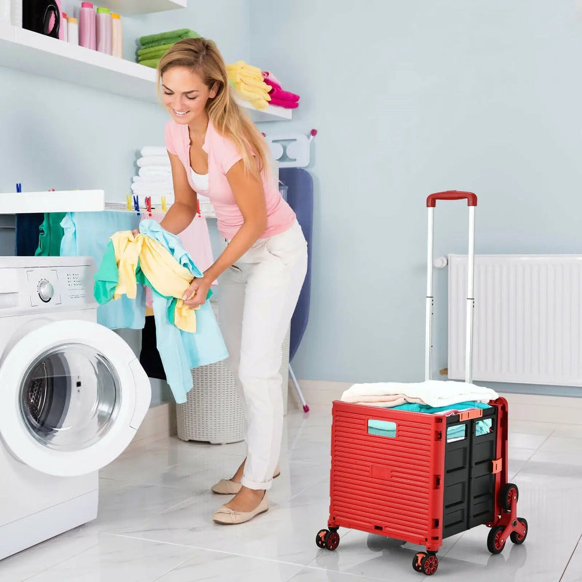 Costway Foldable Utility Cart for Travel and Shopping, photo 12 of 16