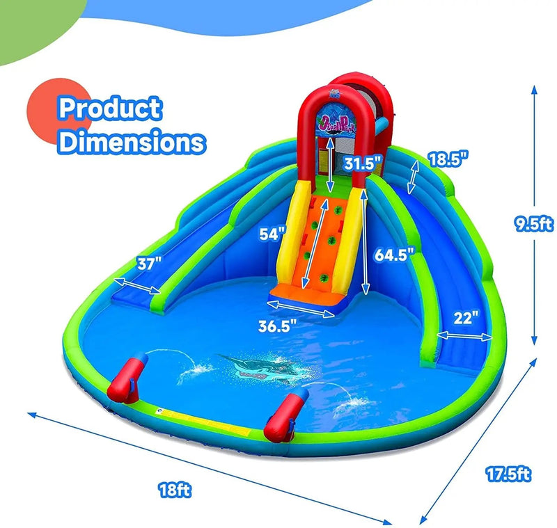 Inflatable Water Park Waterslide for Kids Backyard with 780W Air Blower by DirectDeals