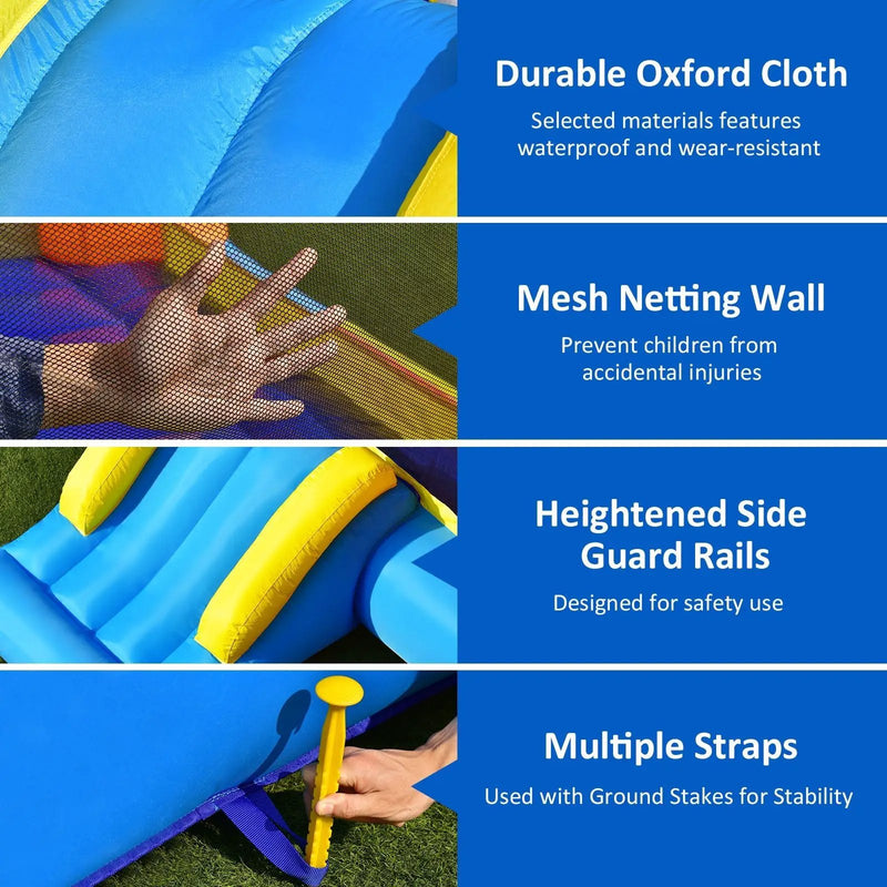Kids Inflatable Bounce House Magic Castle with Large Jumping Area without Blower by DirectDeals