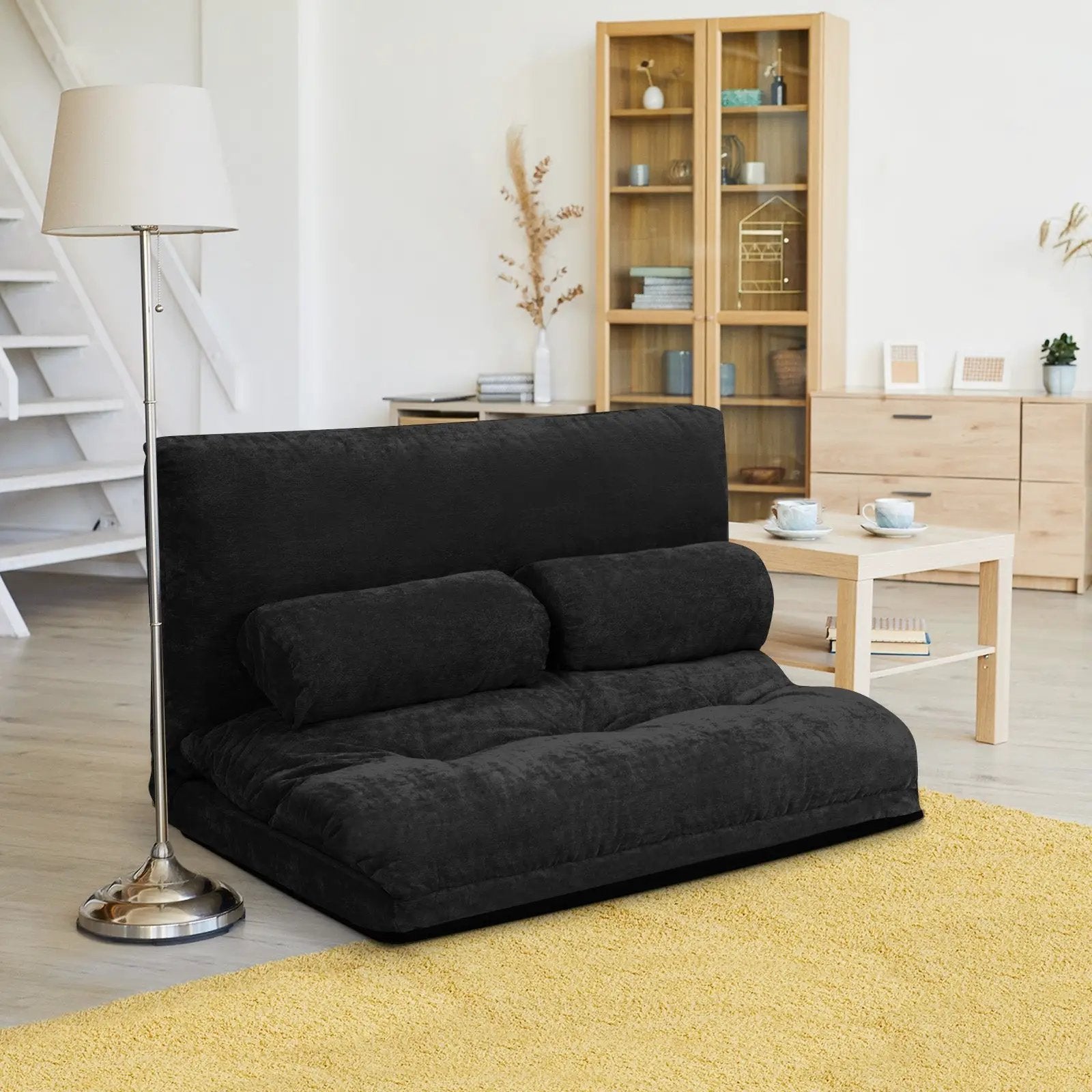 6-Position Adjustable Sleeper Lounge Couch with 2 Pillows by DirectDeals