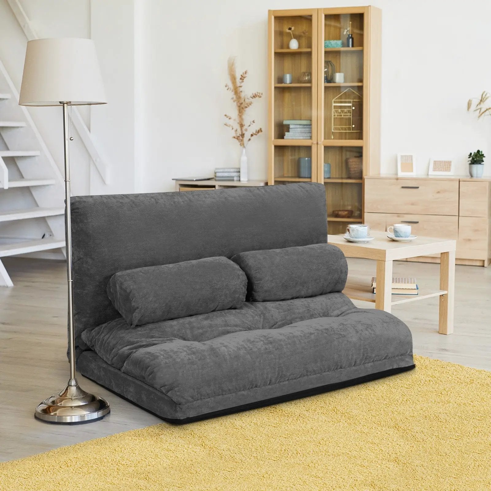 6-Position Adjustable Sleeper Lounge Couch with 2 Pillows by DirectDeals