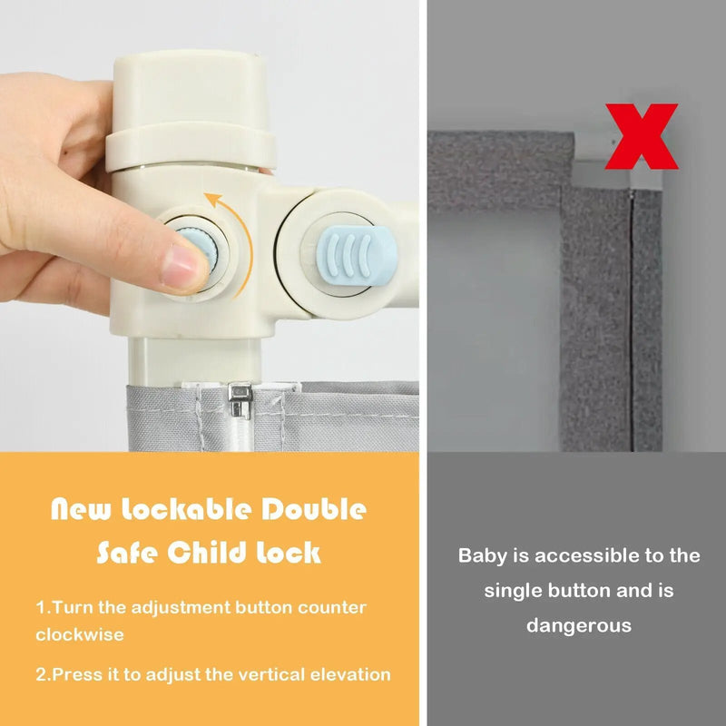 69 Inch Toddlers Vertical Lifting Baby Bedrail Guard with Lock by DirectDeals