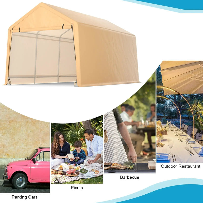 9 x 17 Feet Heavy Duty Carport Canopy-Yellow by DirectDeals