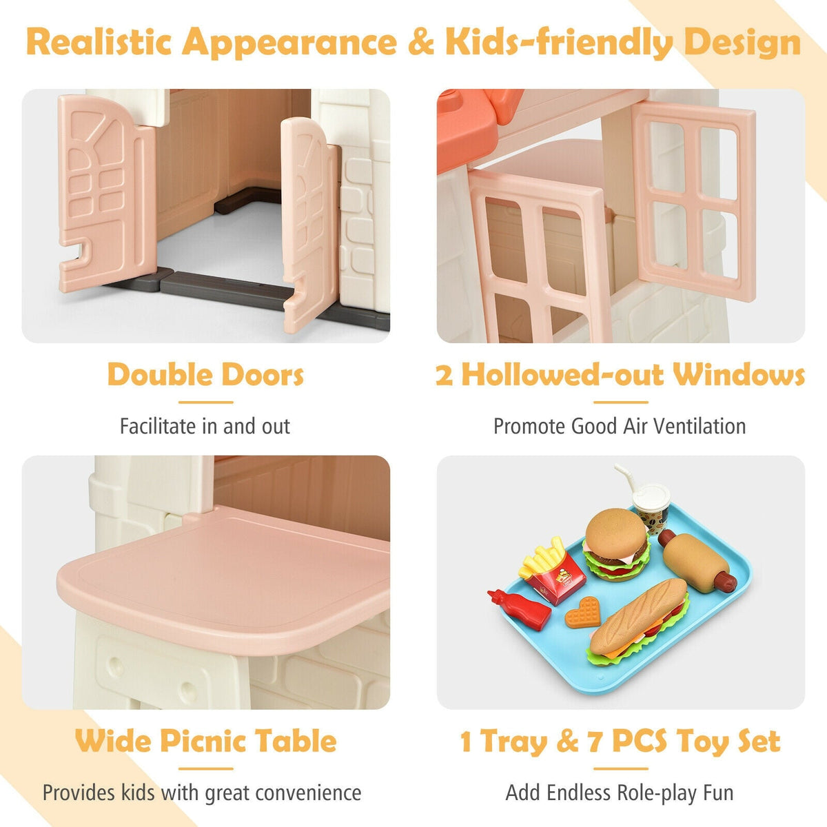 Kid’s Playhouse Pretend Toy House For Boys and Girls 7 Pieces Toy Set, photo 6 of 10