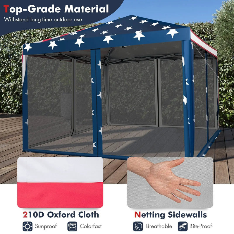 10 FT x 10 FT Pop-Up Canopy Tent Easy Setup Instant Folding Shelter with Mesh Netting by DirectDeals