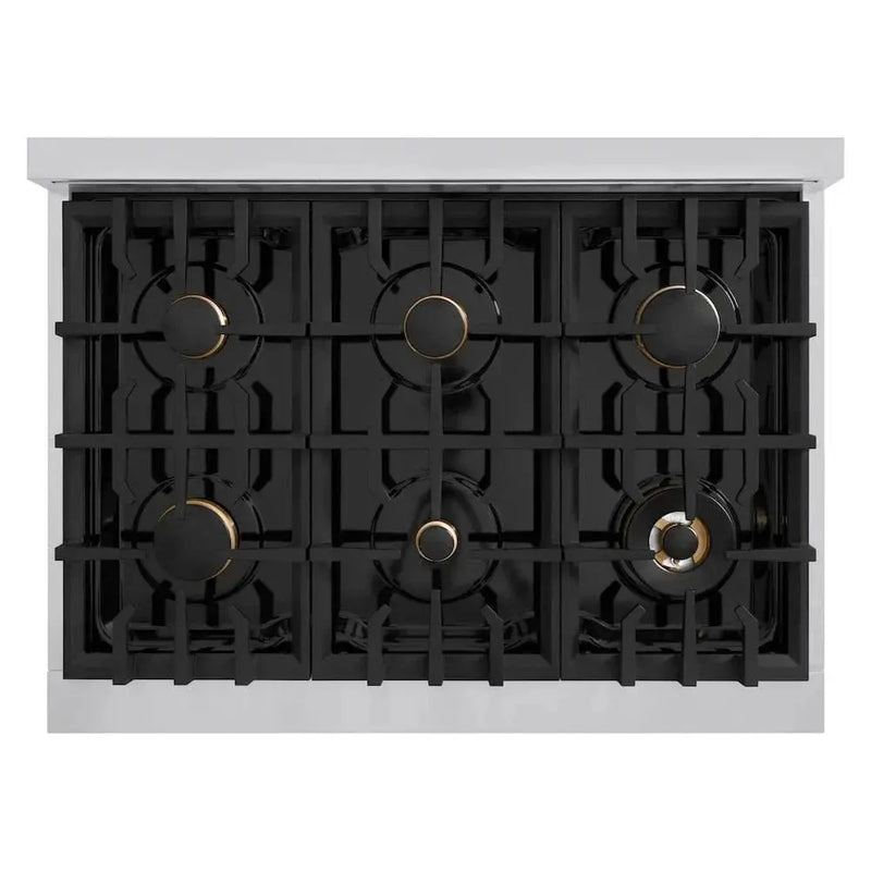 ZLINE 36" Dual Fuel Range, Gas Cooktop, Electric Convection Oven Stainless Steel, Matte Black CDRZ-36-MB by Farmhouse Kitchen and Bath