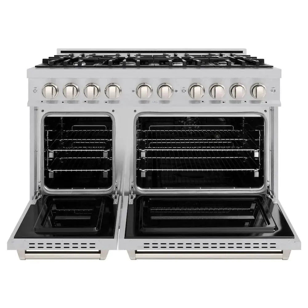ZLINE 48" Classic Gas Range, Convection Gas Oven DuraSnow® Stainless Steel, CGRS-48 by Farmhouse Kitchen and Bath