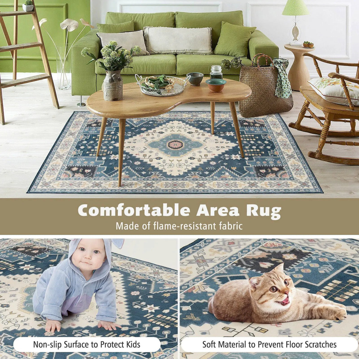 Faux Wool Fabric Area Rugs Doormat, photo 5 of 9