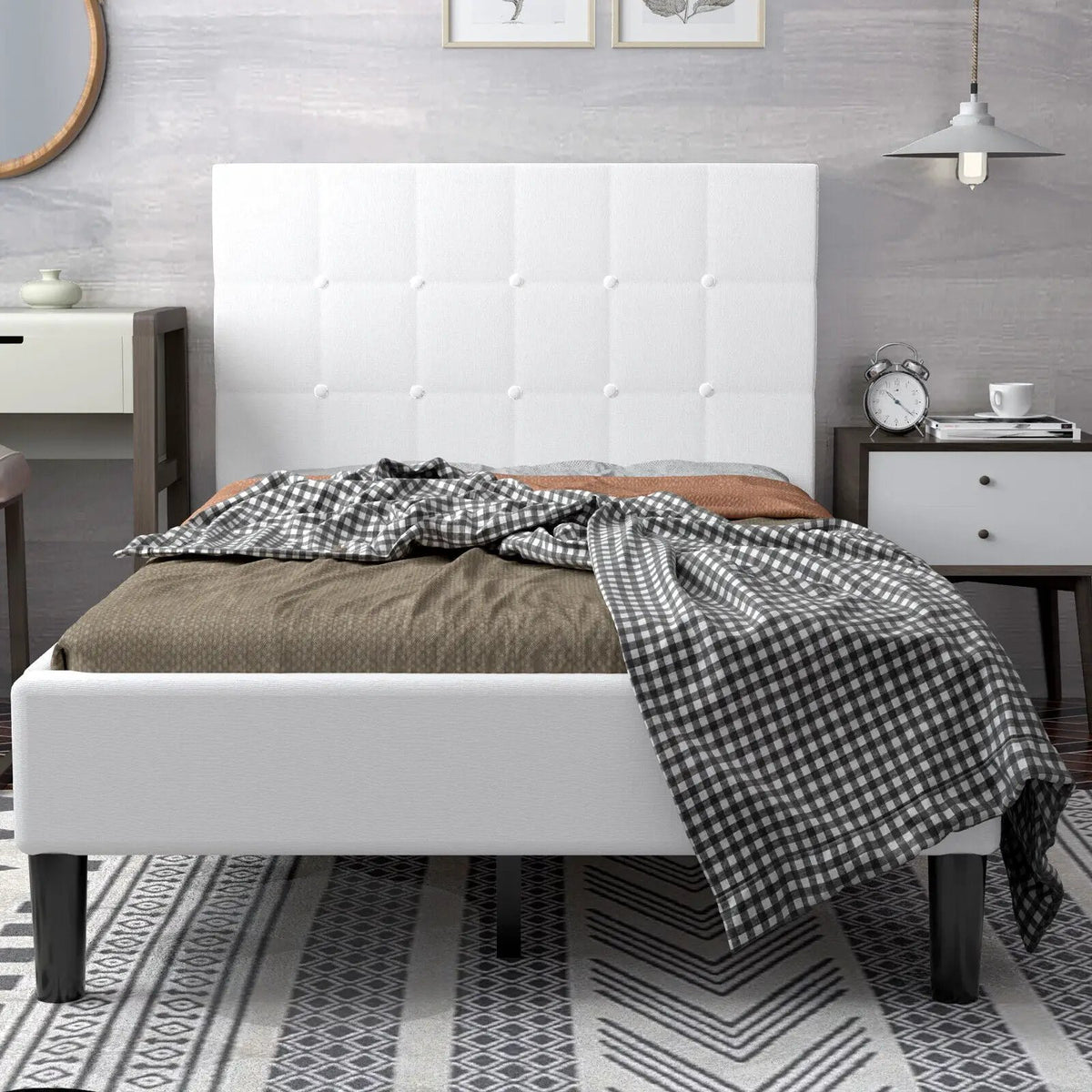 Platform Bed with Button Tufted Headboard, photo 6 of 9