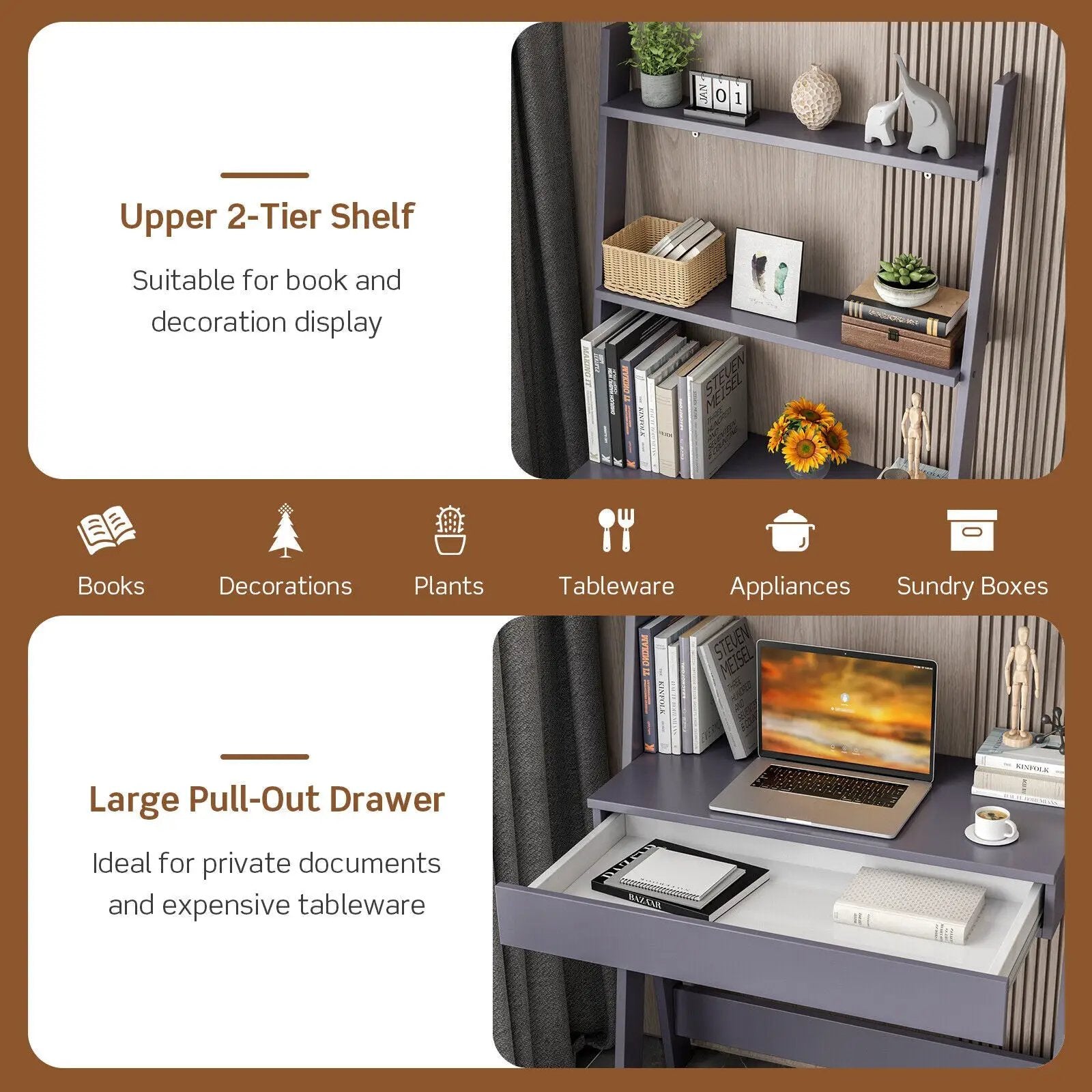 Ladder Shelf Desk by DirectDeals