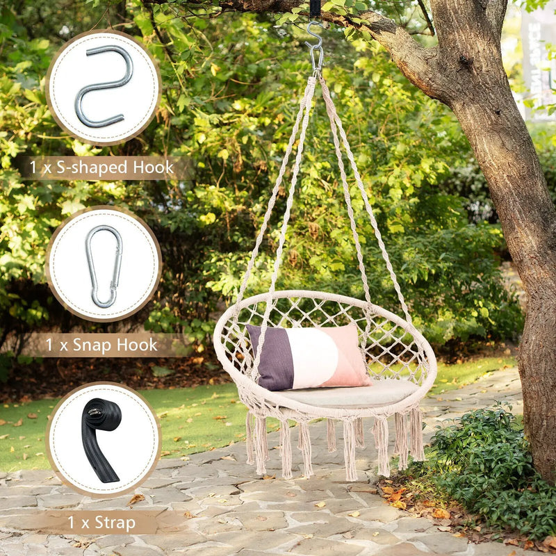 Cushioned Hammock Swing Chair with Hanging Kit by DirectDeals