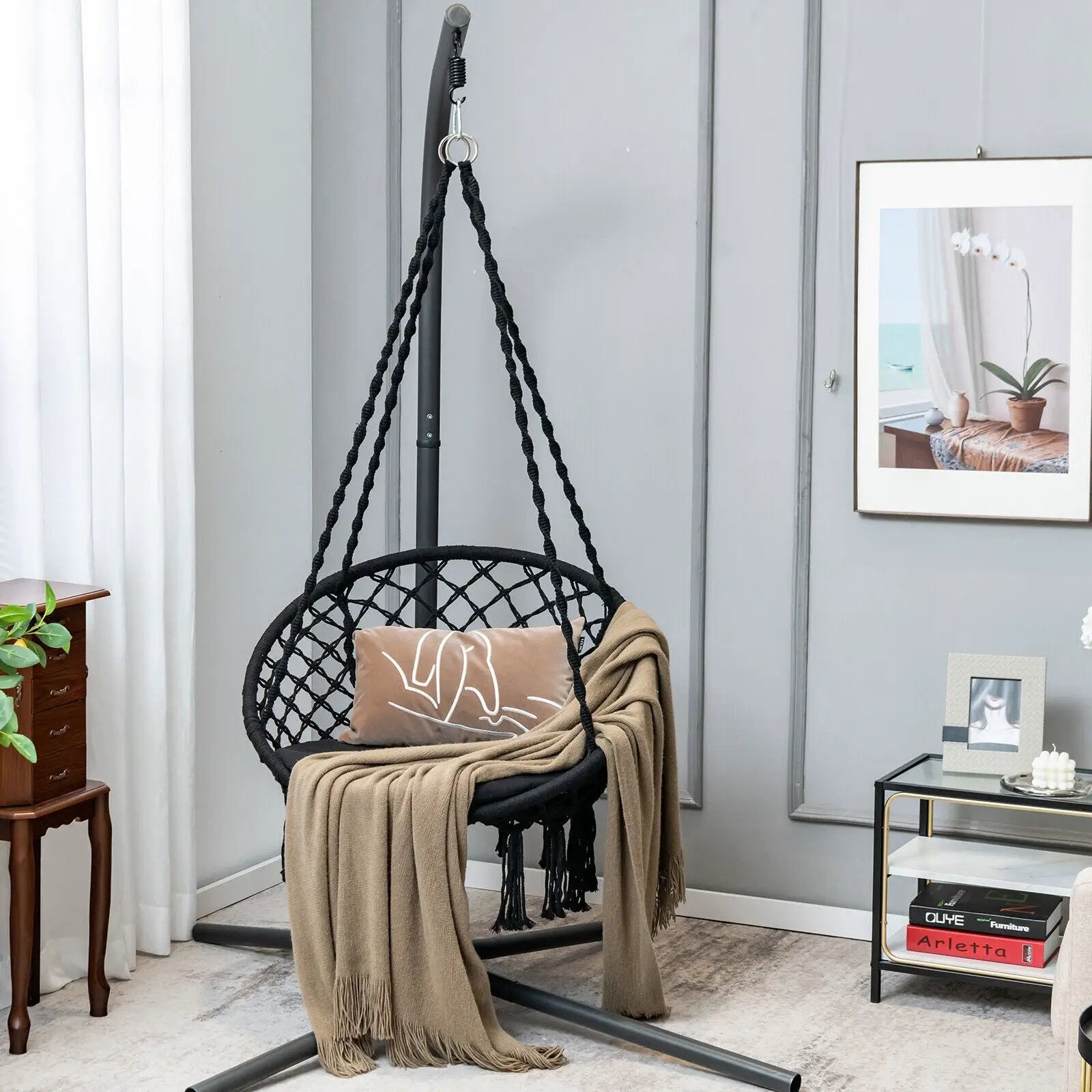 Cushioned Hammock Swing Chair with Hanging Kit by DirectDeals